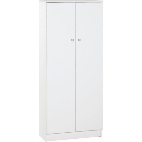 Armoire 2 portes 62L x 34P x H147 – Finition blanche lisse – Sarmog (1/2)