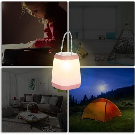 Tragbare Nachttischlampe mit praktischem Tragegurt, 30/60/100 Helligkeitsstufen, batteriebetrieben, für Kinderzimmer, Schlafzimmer und Wohnzimmer. (1/5)