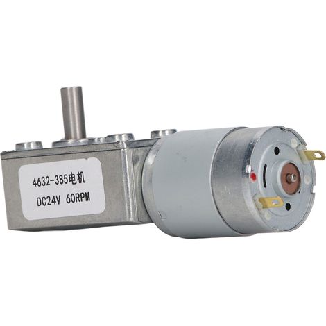 Moteur à réducteur à vis sans fin CC rectangulaire 60 tr/min haute précision auto-blocant aluminium laiton 24V pour ouverture fenêtre porte treuil 1 pièce (1/5)