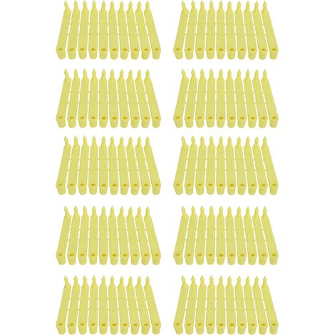 Ortviai Étiquettes Auriculaires pour Bétail – 100 Pièces, Jaune, en Nylon Robuste, Anti-Décollement, pour Identification Animale