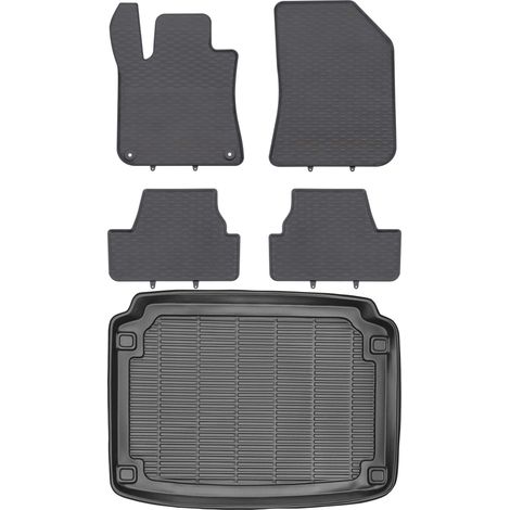 Peugeot 308 II Hatchback a partir de 2013 SET - Alfombrillas de goma para coche + alfombrilla para maletero