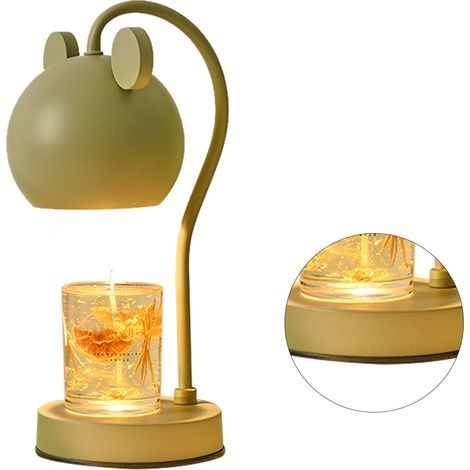 Lampe chauffe-bougie parfumée, réglable et à intensité variable, en fer, moderne et élégante, pour bureau, prise européenne, couleur moka (1/5)