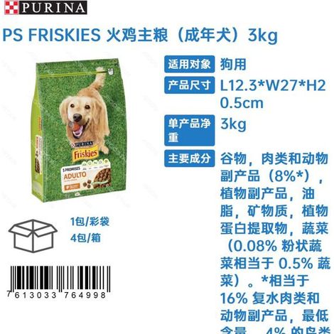 Aliment principal à la dinde PSFRISKIES (pour chiens adultes) 3 kg (1/3)