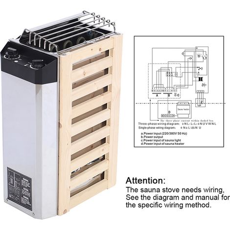 Saunaofen für den Innenbereich mit interner Steuerung, 3 kW, Edelstahl, 220 V für Saunaräume (1/5)