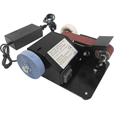 Mini ponceuse à bande 250W 7 vitesses avant/arrière 330x50mm couteaux (1/5)