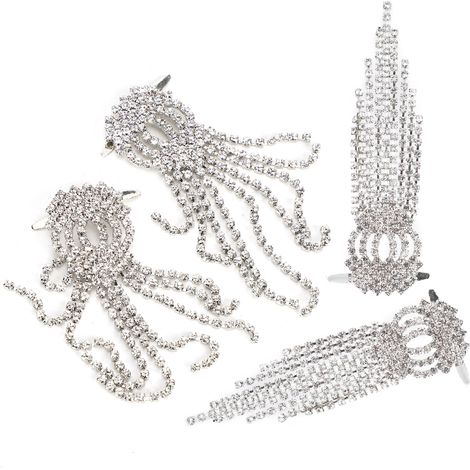 Lot de 4 clips à chaussures en forme de lanterne à diamant avec pompon et chaînette, accessoires de décoration pour bottes de femme.