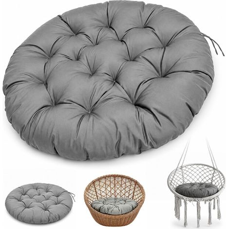 Coussin pour Fauteuil Suspendu 60cm, Coussin Rond, Oreillers de Oeuf Suspendu, Coussins de Chaise pour Fauteuil Suspendu Chaises en Rotin Papasan Jardin Balcon Extérieur et Intérieur(Grise) (1/5)