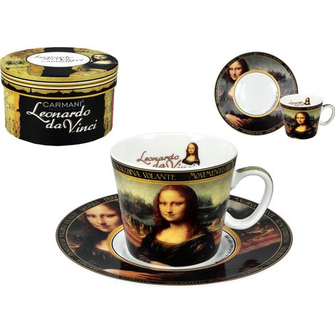 Carmani, taza de espresso 90ml - leonardo DA vinci/Mona Lisa (1/5)