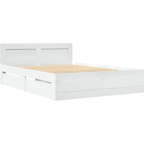 Estructura de cama con cabecero sin colchón blanco 140x190 cm vidaXL (1/7)