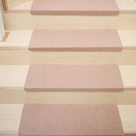 Tapis de marches d'escalier réutilisable 5 pièces, tapis d'escalier de sécurité avec adhésif antidérapant, marches d'escalier 70x22x4.5 cm (1/5)