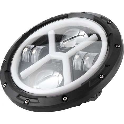 Phare LED 7 pouces Blanc/Jaune, Lumière Vive Ronde Type X pour Jeep Wrangler (1/5)