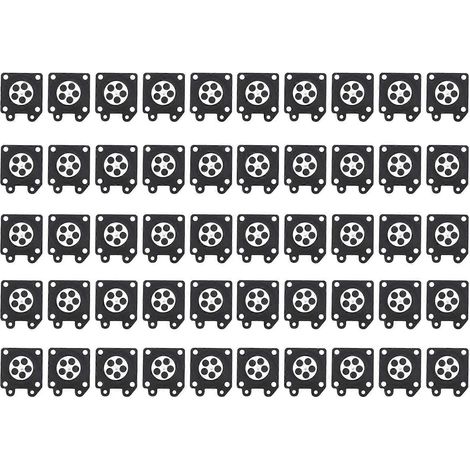 Pièces de pièces de carburateur: membranes de carburateur pour tronçonneuse Zama 2500/3800/4500 - lot de 50 - pour entretien de matériel de jardin (1/5)