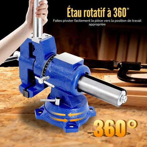 Étau de table professionnel multifonction 100 mm - Étau de table rotatif à 360° - Étau professionnel rotatif parallèle - Pour meuleuse plate, fraiseuse, machine à outils WEDM (1/5)