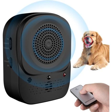 Dispositif anti-aboiements pour chiens - Dispositif anti-aboiements à ultrasons avec 4 modes et une portée jusqu'à 15 mètres - Étanchéité IPX4 - Pour une utilisation intérieure et extérieure. (1/5)