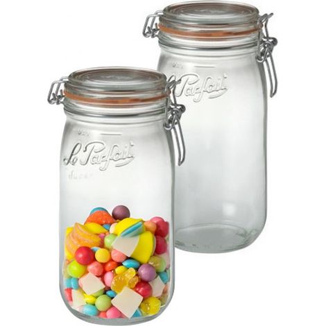 Vorratsgläser - 2x - Glas - transparent - 22 x 10 cm - 1,5 l (1/5)