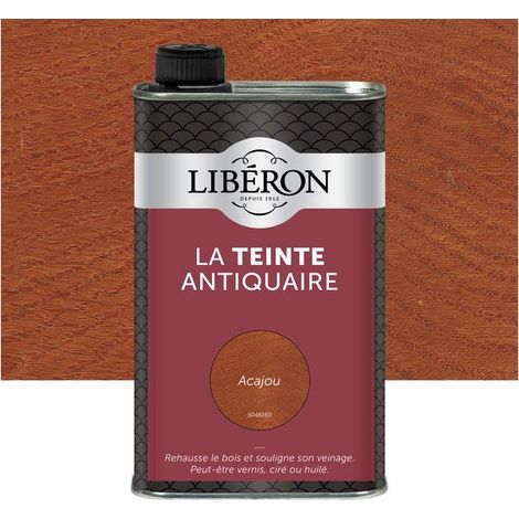 Teinte antiquaire pour bois durs 0.5 L – Couleur acajou – Solvanté pour tous types de bois – Rendement 20 m²/l – Liberon