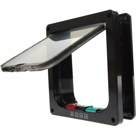 Pet door with lock for cats and small dogs – Dimensions 19 x 19.7 x 5.3 cm – Easy installation for walls up to 50 mm thick (1/5)