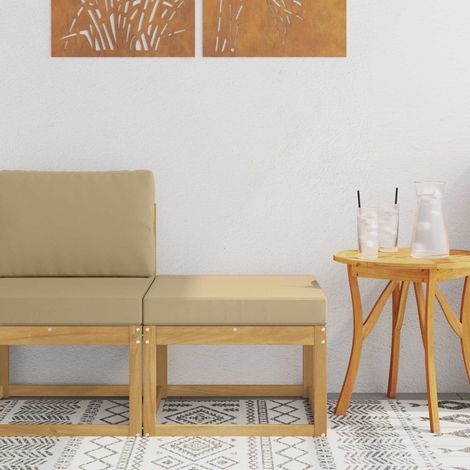 Teenpull – Outdoor Hocker Massivholz Akazie Weiß (1/5)
