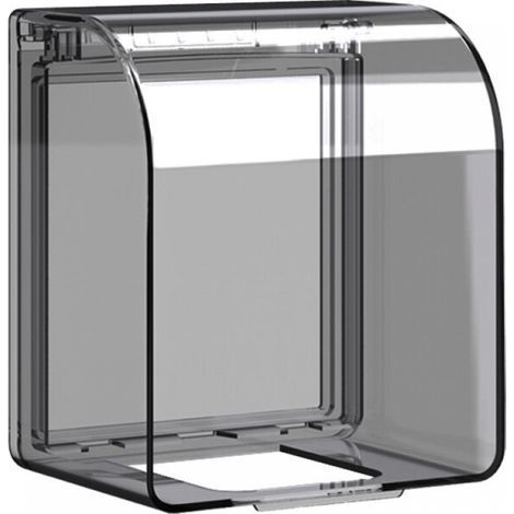 – Wasserdichte Steckdosenabdeckung – Spritzwassergeschützt – Robustes, transparentes schwarzes Kunststoffgehäuse – Einfache, werkzeuglose Montage (1/5)