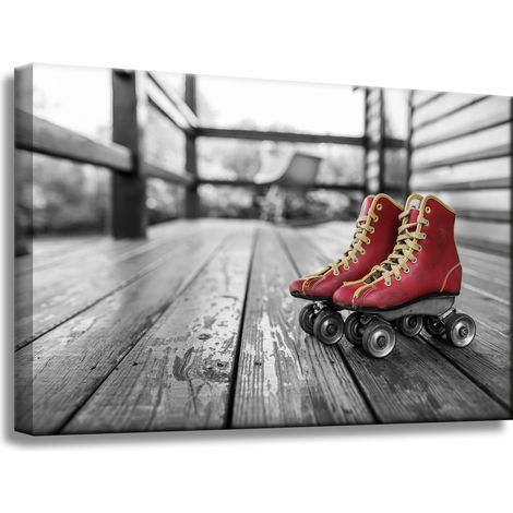 Leinwanddruck Vintage rote Rollschuhe 60x40 cm