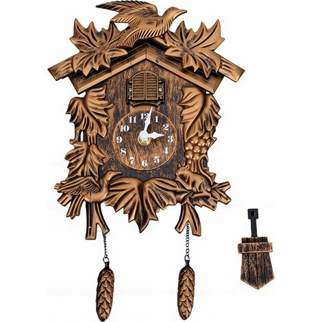 Horloge à coucou murale élégante, décoration de maison pour enfants, Volume réglable, alarme en cuivre (1/5)