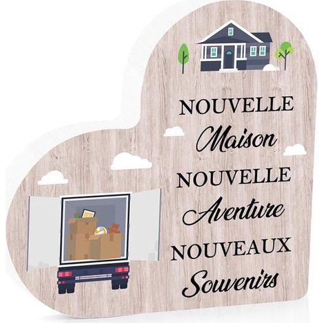 Cadeau Crémaillère Décoration Maison Idée Cadeau Crémaillère, Décoration Planche en Bois en Forme de Coeur Balancie OBJET DECORATIF (1/5)
