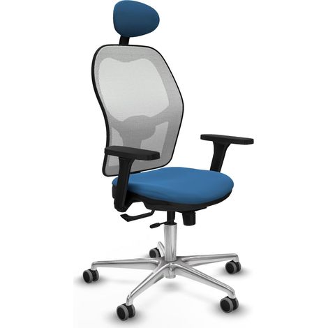 Sedia da ufficio piqueras y crespo Jorquera blu chiaro pelle sintetica (1/2)