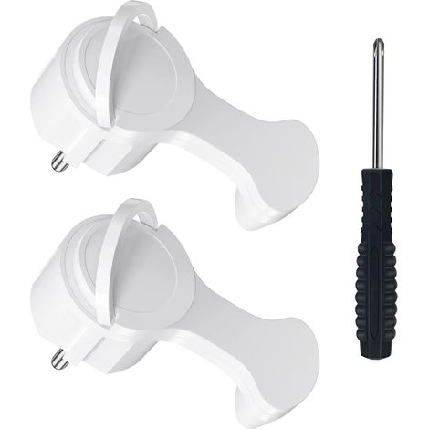 (2 blancs) Adaptateurs de prise plate standard européenne, poignée pliable, prises d'adaptateur de prise de courant mâles et femelles interchangeables. (1/5)