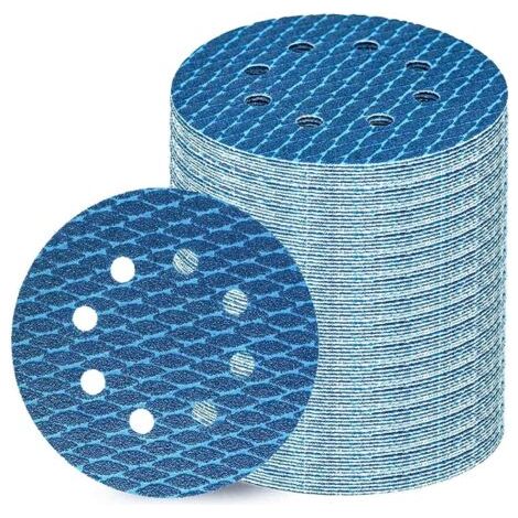 Disque Abrasif 125mm 80pcs, Disque Poncage/à Poncer 125mm avec 8 Grains (P180), Idéal pour Ponceuse Excentrique 125 mm (1/5)