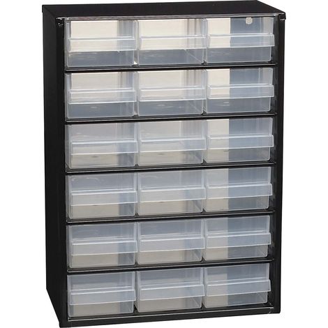 Armoire d'atelier métallique 18 tiroirs 306x147x420mm – Fixation murale – Charge maxi supportée – SKU 9008 – Raaco