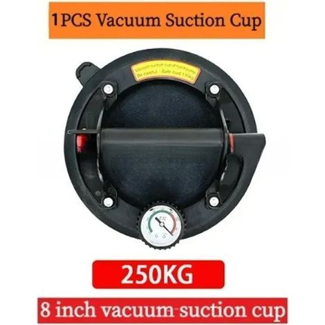 [JAMAIS UTILISÉ] 8" Ventouse Carrelage avec Manomètre, Ventouse Vitrier Capacité de Charge Max 200 kg, Professionnelles Ventouses à Vide avec Boîte de Transport pour Verre, Carreaux, Marbre (1/5)