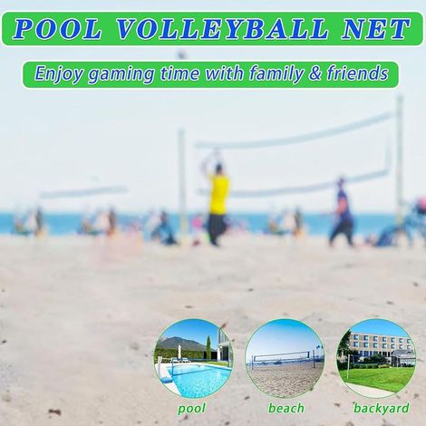 Filet De Volley-Ball pour Piscine Creusée – avec Boucle De Rechange pour Jeux De Piscine  pour Adultes, Femmes, Hommes, Adolescents, Extérieur, Plage, Cour, Jardin, Cour, Réglable De 15 À 32 (1/5)
