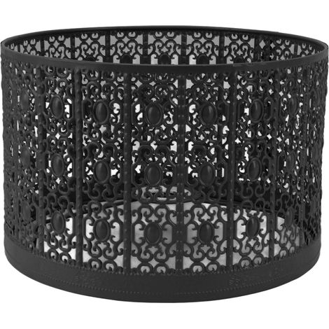 Abat-jour en métal ajouré E27 E14, Installation facile, couverture Durable pour Table, chambre à coucher, salon, maison, noir