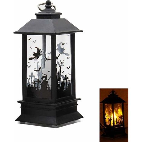 Halloween décoratifs Lampe LED Ampoule Flamme Lanterne à Suspendre pour Halloween Maison Décorations de Table - Sorcière