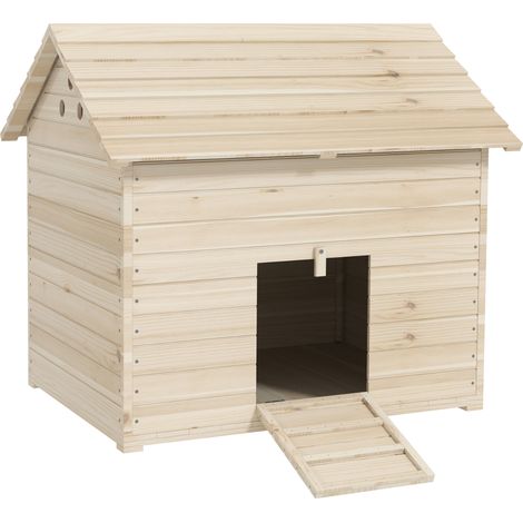 Ricovero per anatre in legno di abete con tetto apribile e rampa 100 x 82,5 x 91 cm (1/5)