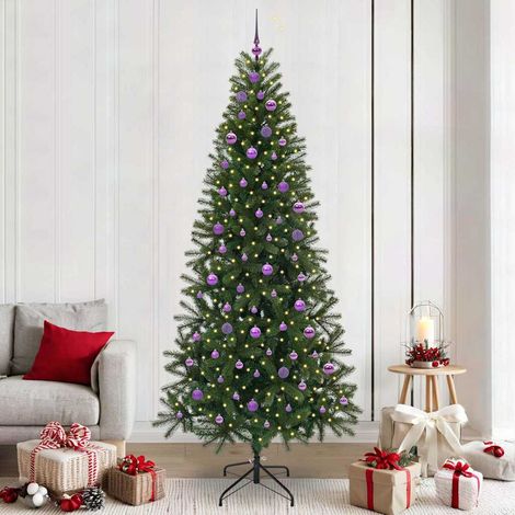 Künstlicher Weihnachtsbaum mit 300 LEDs Grün 240 cm PE und PVC