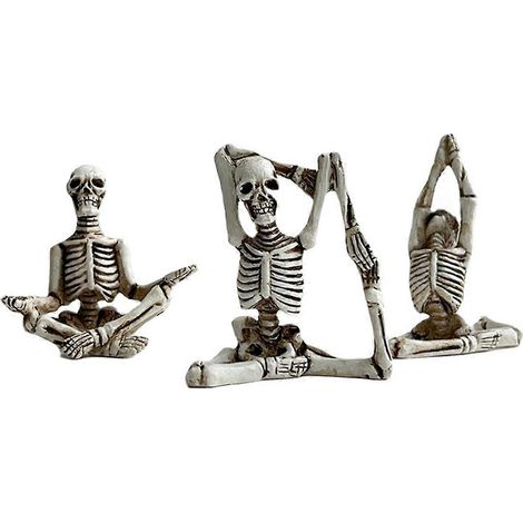 Ornement artisanal en résine - Crâne de yoga (1/5)