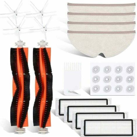 Kit di accessori per Xiaomi Mi Robot, XU, kit di manutenzione degli accessori di ricambio per Xiaomi Roborock S5 S50 S51 S55 S6 S6 MAXV con accessori: 1 spazzola principale, 3 filtri, 12 nuclei dell'a (1/4)