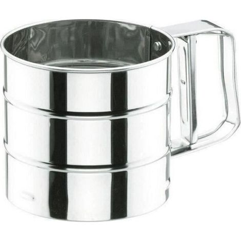 Tamis à farine - - 50 cL - inox - Poignée avec mécanisme - Évite les grumeaux