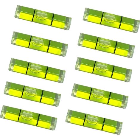 Nivelles tubulaires,10 pièces Mini Niveau à Bulle,mini niveaux à bulle de précision,Accessoire pour Camping Cars Ou Caravanes,pour caravane,caméra,bricolage,9,5x34mmm (1/5)