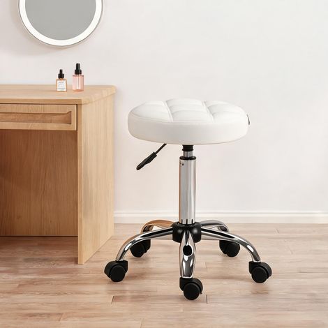 Tabouret branco en pU Espuma e Aço (1/5)