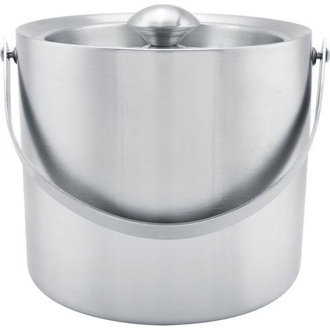 Seau à glace à double paroi en acier inoxydable avec couvercle pour fêtes de mariage (3L) (1/5)