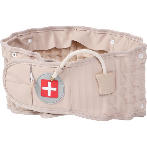 Ceinture lombaire gonflable pour la protection contre les hernies discales et les tensions (beige, taille unique) (1/5)