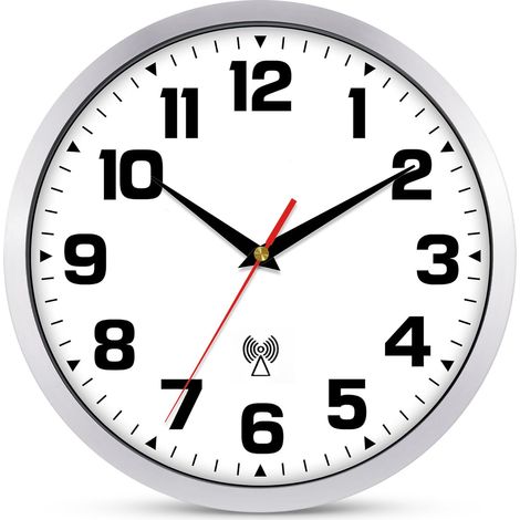 Horloge murale radio-pilotée silencieuse - Noir - Moderne - Sans bruit (1/5)