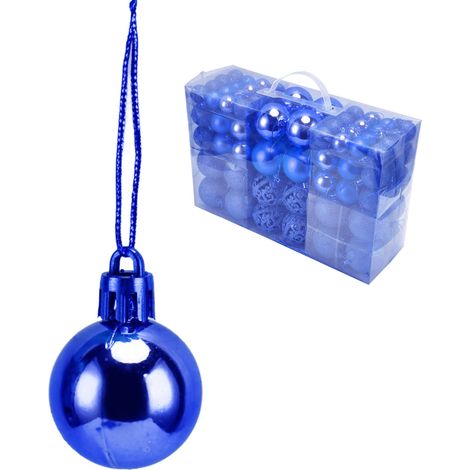100 boules de Noël incassables bleues, décoration pour sapin et fête de Noël, lot de 100 pièces (1/5)