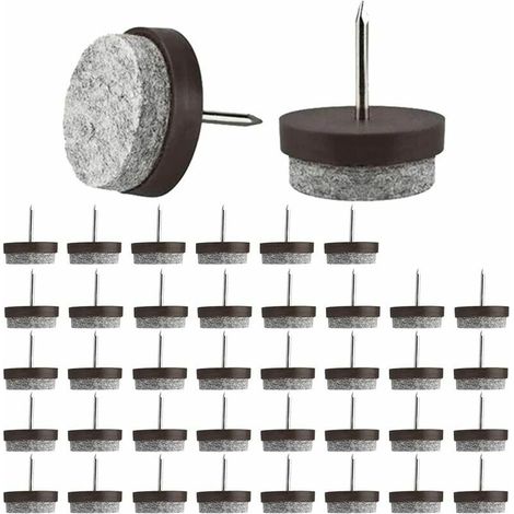 Nagelgleiter für Stühle, Filzgleiter zum Anschrauben, 40 Stück Nagelgleiter für Möbel, runde Stuhlgleiter (21 mm), Filzgleiter für Möbel, Möbelgleiter, -Versailles, Sunny (1/5)
