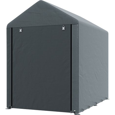 Cobertizo de jardín y tienda de almacenamiento 120 x 179 x 165 cm gris oscuro HOMVRA (1/5)