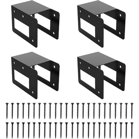 Paquete de 4 leñeros ajustables de metal resistente con tornillos para almacenamiento en interiores y exteriores. Ahorra espacio. Leñeros ajustables de metal. (1/5)