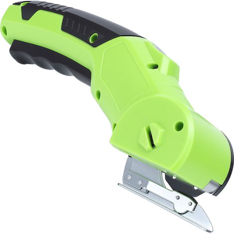 Ciseaux électriques rechargeables 320 tr/min pour carton, tapis, tissus et cuir, avec indicateur de batterie et lumière LED, 2 lames de 1,5 mm d'épaisseur. (1/5)
