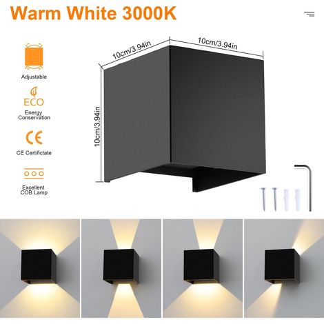 Adjustable 12W LED Wall Lights – Black, IP65, Up/Down Indoor Wall Lamp (1/4)
